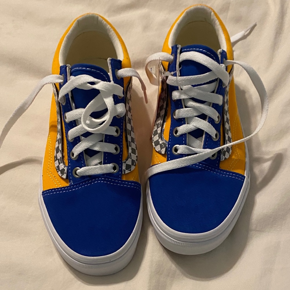 Vans Women's Sneakers in Blue and Yellow